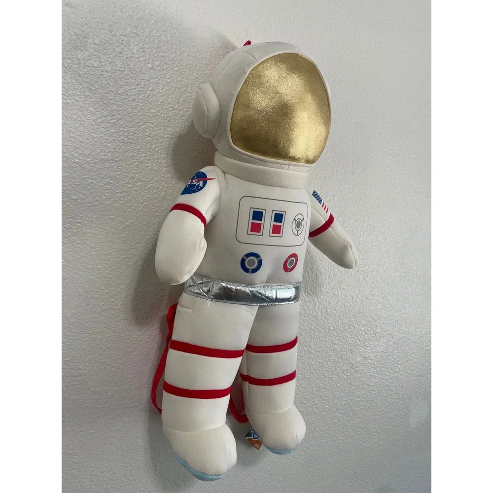 NASA Astronaut Plush Backpack Kids White Gold‎ Spaceman 21in Adventure Planet